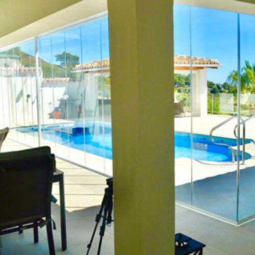 Vista interior de cortina